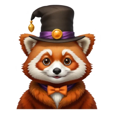 red panda with magicican hat sticker