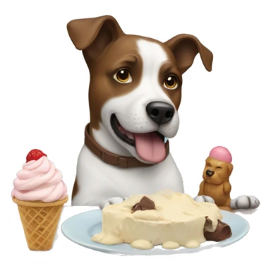A dog with hamlet while eating ice cream sticker