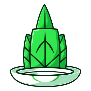 Maya cultural object with minimalist design, clean lines, white with green and black accents sticker