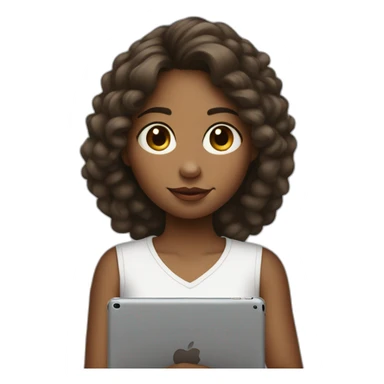 Girl drawing on an ipad sticker