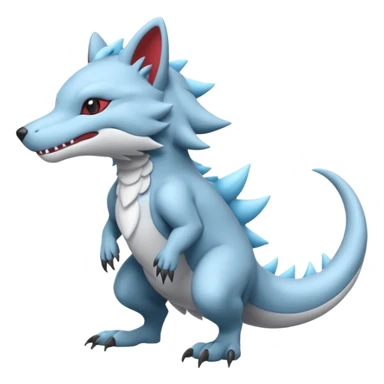 White Colorless Cold Salamence-Sprigatito-wolf  (full body) sticker