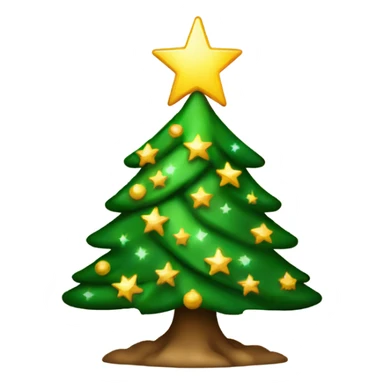 Christmas tree with shining star on top sticker