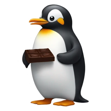 penguin eat chocolate  sticker