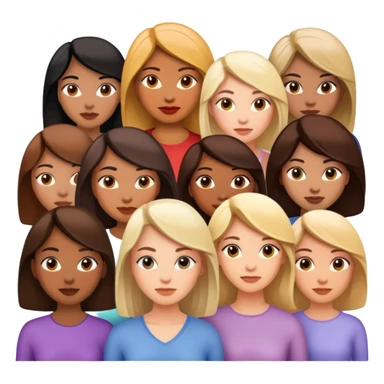 Realistic portrait of a group of diverse women  sticker