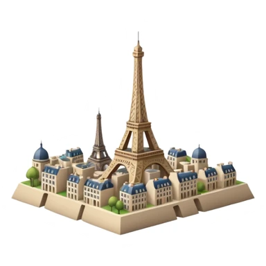 Make a full city of Paris with the Eiffel Tower in the background and some Paris buildings in front  sticker
