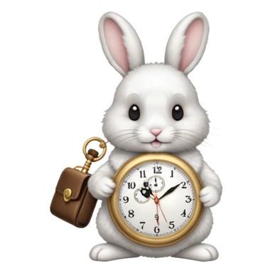 A rabbit checking time sticker