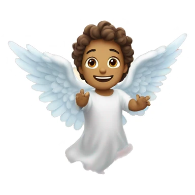 Un ángel acostado en una nube feliz moviéndose  sticker