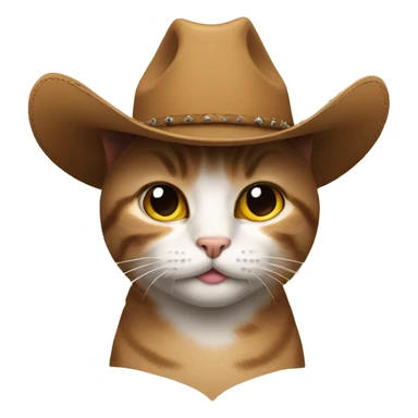 cat with a cowboy hat sticker