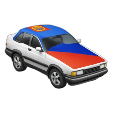 Car holding Armenian flag sticker
