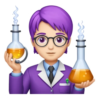 purple haired scientists sticker