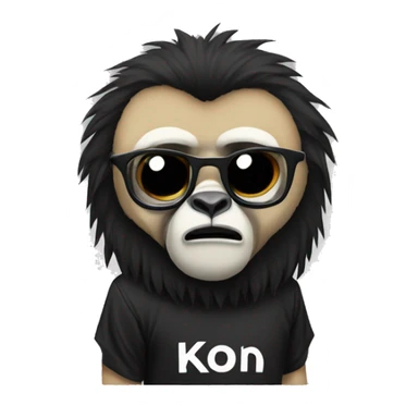 A gibbon wearing a Korn shirt sticker