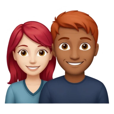White red hair girl and brown indian guy couples sticker