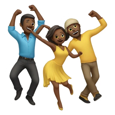 3 people dancing and partying  sticker