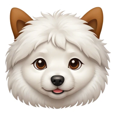 Little white dog brown ears sticker
