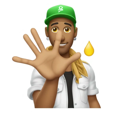 reggaeton singer showing his hand like hi five sticker