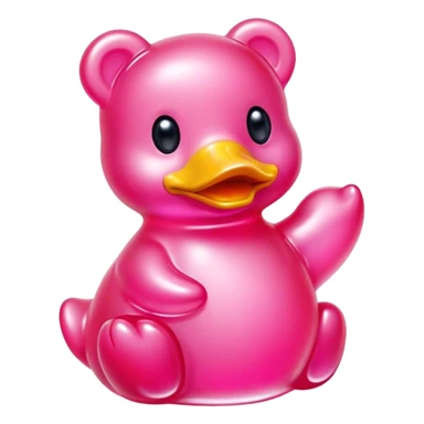 pink gummy jelly bear duck  sticker
