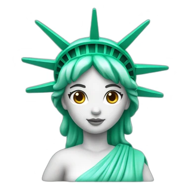 cute whit girl statue of liberty sticker