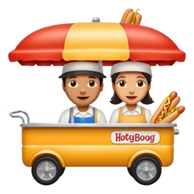 hotdog seller in New York with cart sticker