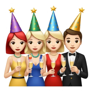 A dense crowd of mostly white adults at an afterwork party sticker