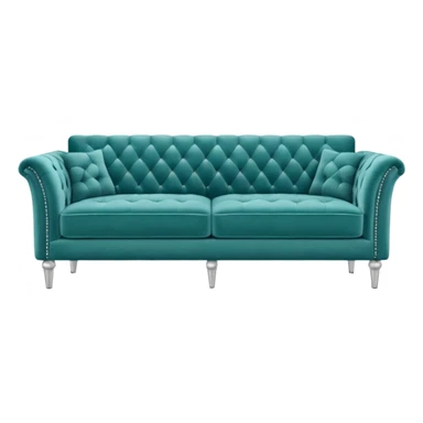 Long square teal sofa sticker