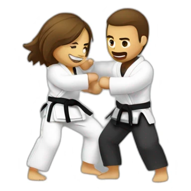 Casal lutando jiu-jitsu sticker