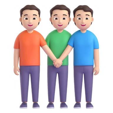 asian gay couple, 3d emoji style microsoft fluent sticker