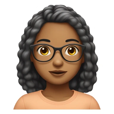 caramel skin girl with glasses and 2b hair type with a girl with peach skin and staright hair that reaches to her chest area sticker