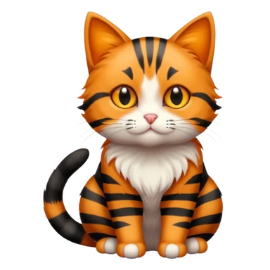 small black and orange cat. amber eyes. full body.  sticker