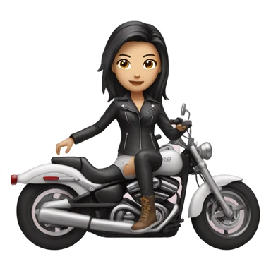 Mixed Asian and white Biker girl sticker