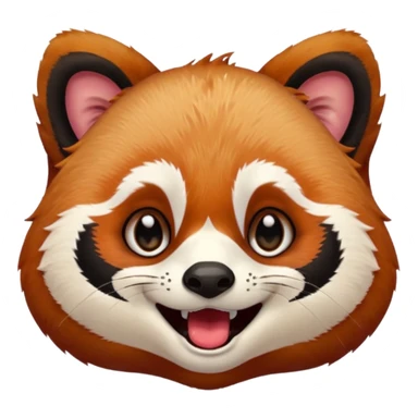 only the face of a red panda laughing emoji style with the laughing tears  sticker