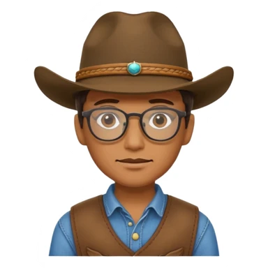 cowboy with glasses  sticker