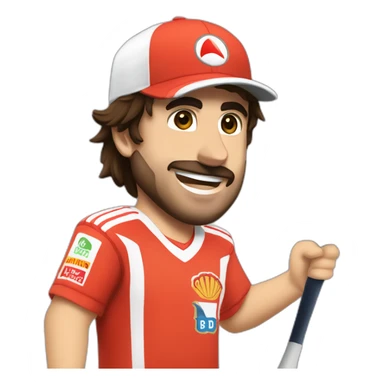 Fernando Alonso encima de una escoba sticker