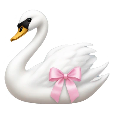 swan with light pink bow sticker