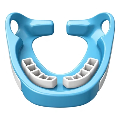 MMA mouthguard object icon, protective mouthguard, glossy plastic, 3D cartoon, mobile game icon style, centered, clean background, no text, no watermark
 sticker