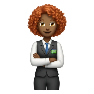 Curly red hair teacher sticker