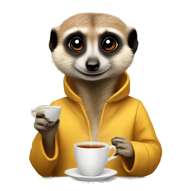 Meerkat with tea sticker
