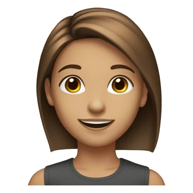 smiling girl, brown straight hair with earrings sticker