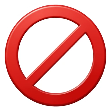 um circulo vermelho com uma barra transversal, semelhando a um simbolo de proibido, semelhante as placas de transito sticker