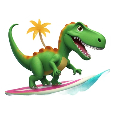 Dinosaur surfing  sticker