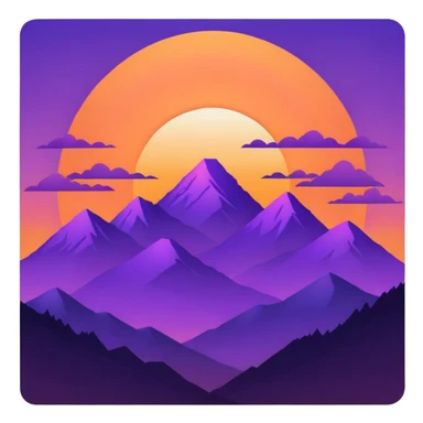 sunset behind mountains sticker