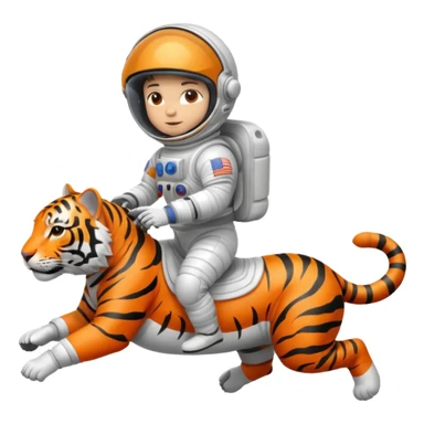 closed helmet astronaut riding tiger sticker