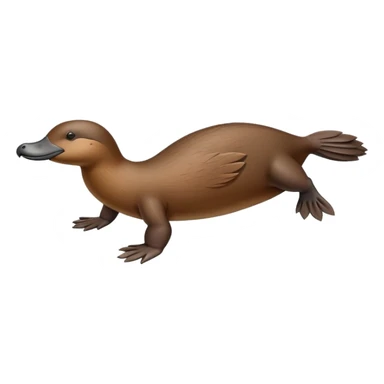 anatomically accurate platypus, correct proportions, proper duck-bill, beaver-like tail, webbed feet, accurate brown fur coloration, natural pose sticker