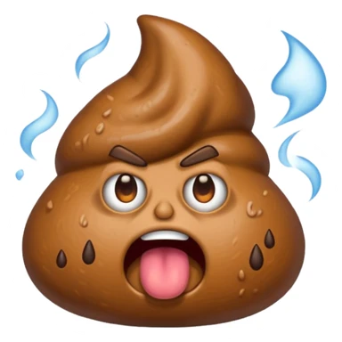 Animated raged poop sticker