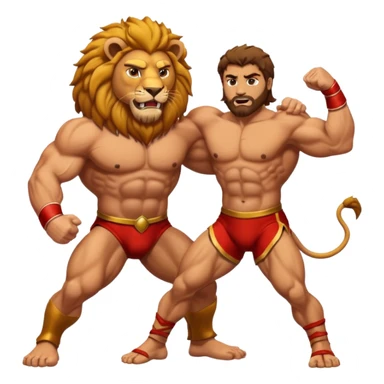 Hercules wrestling a lion sticker