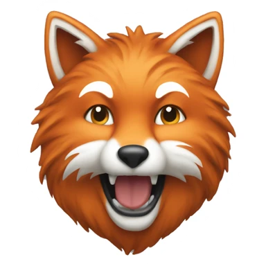 fox emojie, with the style of apple and who look like a hack sticker