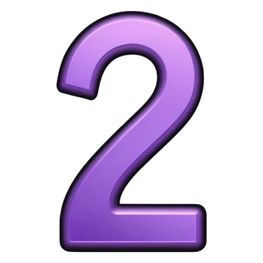 number 2 black and purple sticker