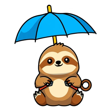 Sloth with umbrella  sticker