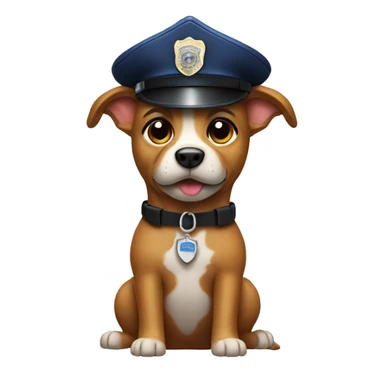 Dog with police hat  sticker