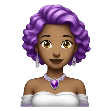 jewel girl with purple gem hair sticker