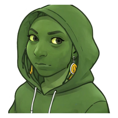 Brown dreadhead with hoodie and earring  sticker